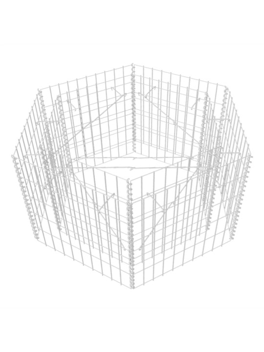 Gabions, augstā puķu kaste, 100x90x50 cm, sešstūrveida