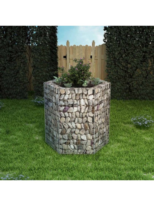Gabions, augstā puķu kaste, 100x90x100 cm, sešstūrveida