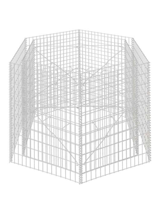 Gabions, augstā puķu kaste, 160x140x100 cm, sešstūrveida