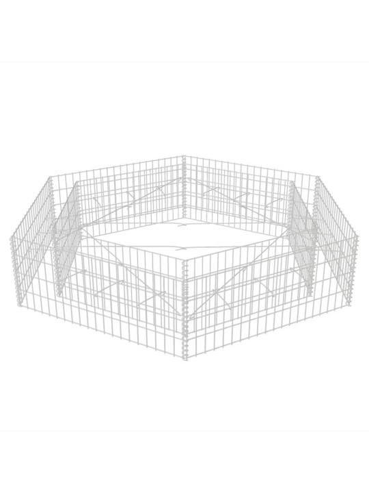Gabions, augstā puķu kaste, 200x173x40 cm, sešstūrveida