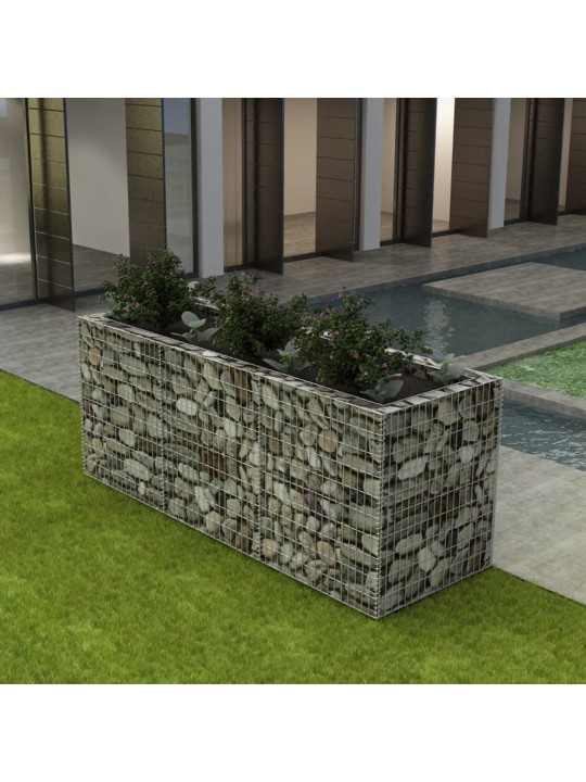 Gabions, augstā puķu kaste, tērauds, 270x90x100 cm