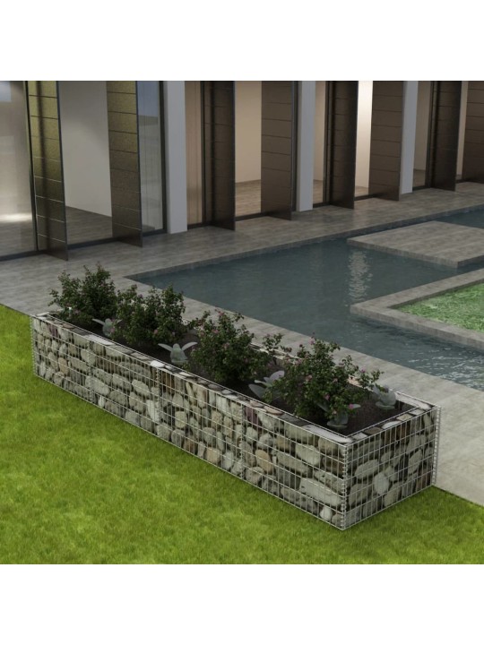 Gabions, augstā puķu kaste, tērauds, 360x90x50 cm