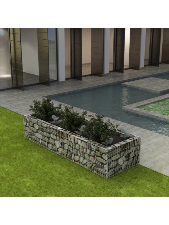 Gabions, augstā puķu kaste, tērauds, 270x90x50 cm