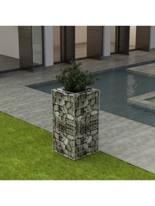 Gabions, augstā puķu kaste, tērauds, 50x50x100 cm