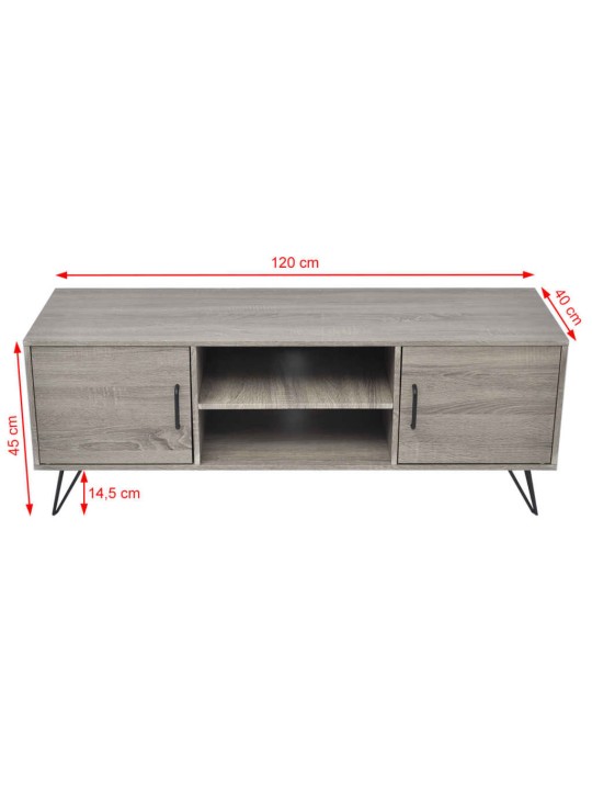 Tv galdiņš, 120x40x45 cm, pelēks