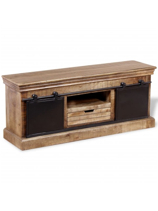 Tv skapītis ar 2 bīdāmām durvīm, 110x30x45 cm, mango masīvkoks