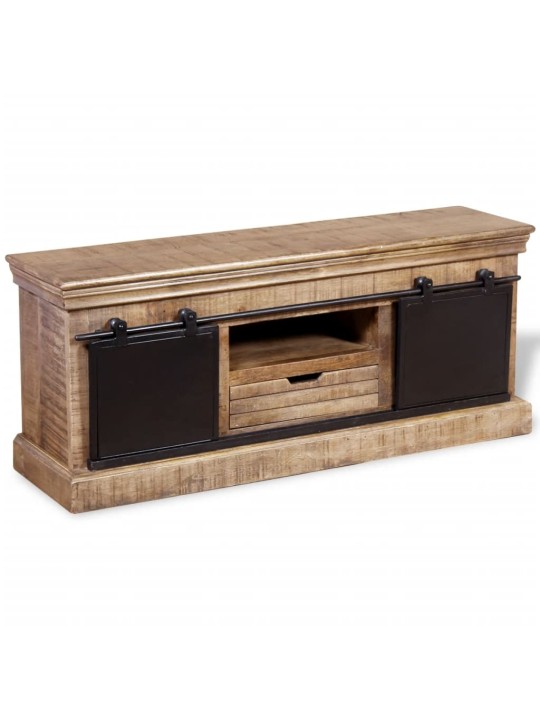 Tv skapītis ar 2 bīdāmām durvīm, 110x30x45 cm, mango masīvkoks