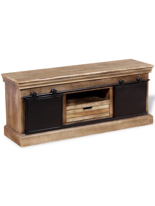 Tv skapītis ar 2 bīdāmām durvīm, 110x30x45 cm, mango masīvkoks