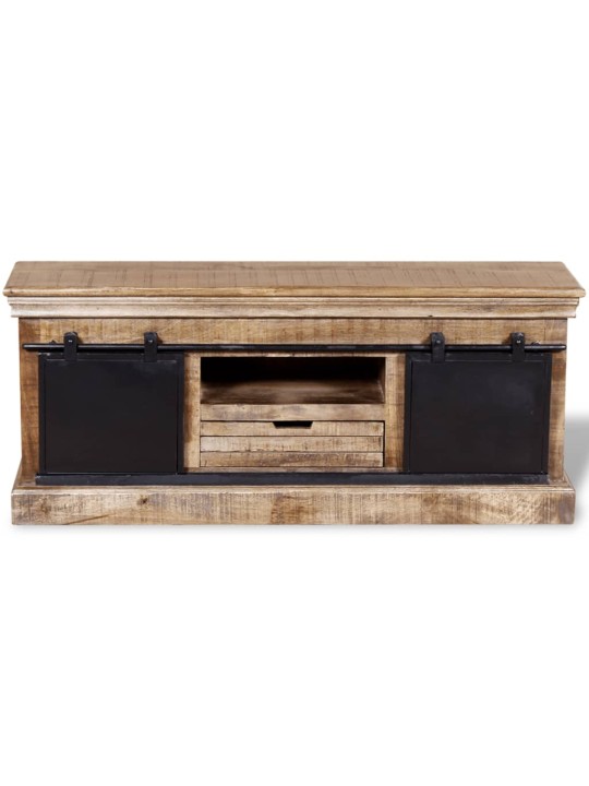 Tv skapītis ar 2 bīdāmām durvīm, 110x30x45 cm, mango masīvkoks