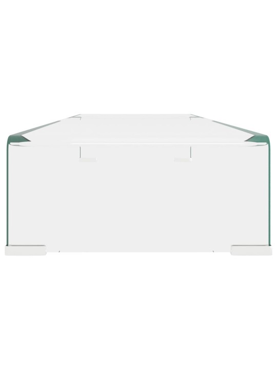 Tv statīvs, monitora paliktnis, 90x30x13 cm, caurspīdīgs stikls