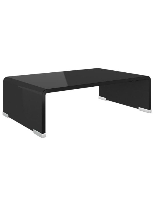 Tv statīvs, monitora paliktnis, 40x25x11 cm, melns stikls