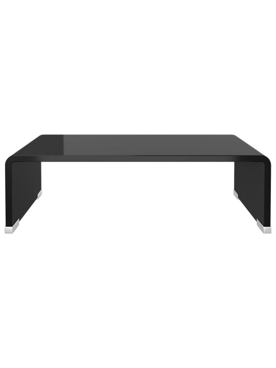 Tv statīvs, monitora paliktnis, 40x25x11 cm, melns stikls