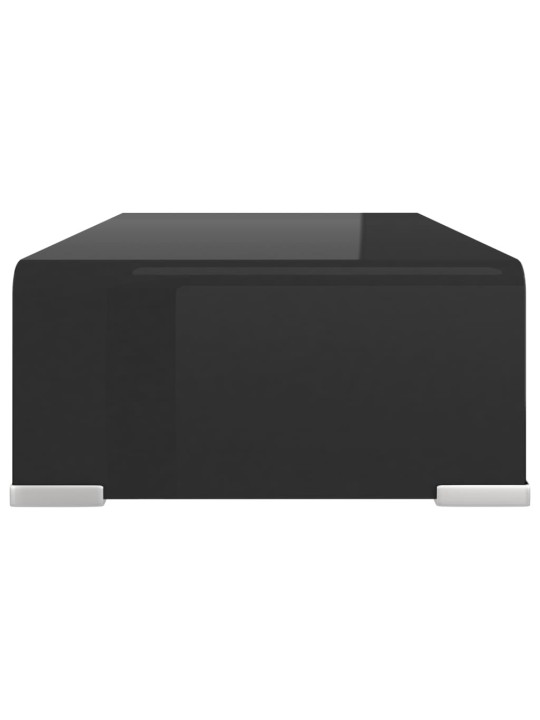 Tv statīvs, monitora paliktnis, 40x25x11 cm, melns stikls