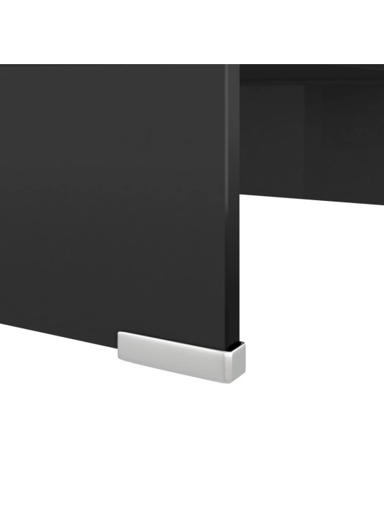 Tv statīvs, monitora paliktnis, 40x25x11 cm, melns stikls