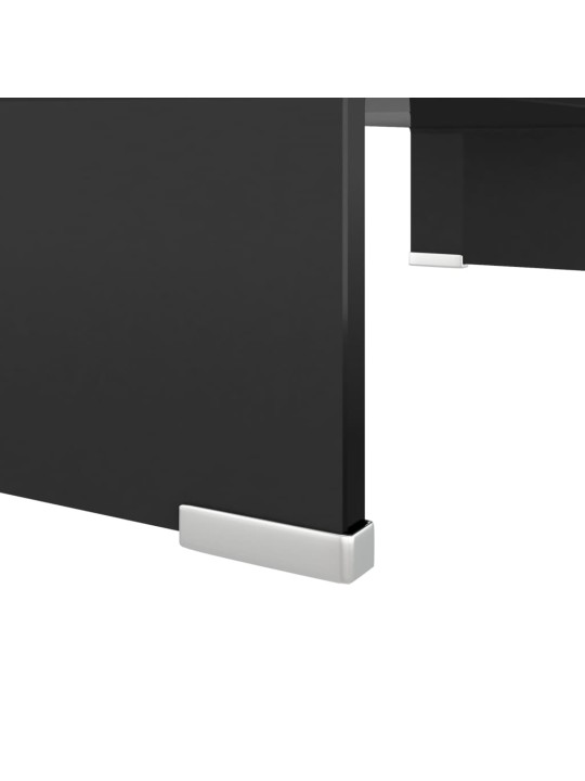 Tv statīvs, monitora paliktnis, 60x25x11 cm, caurspīdīgs stikls