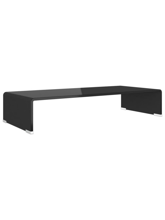 Tv statīvs, monitora paliktnis, 70x30x13 cm, melns stikls