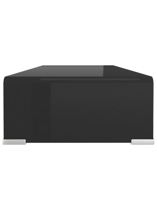 Tv statīvs, monitora paliktnis, 70x30x13 cm, melns stikls
