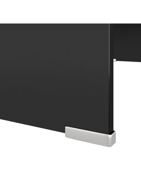Tv statīvs, monitora paliktnis, 70x30x13 cm, melns stikls