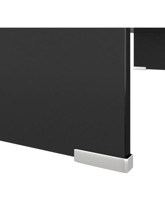 Tv statīvs, monitora paliktnis, 80x30x13 cm, melns stikls