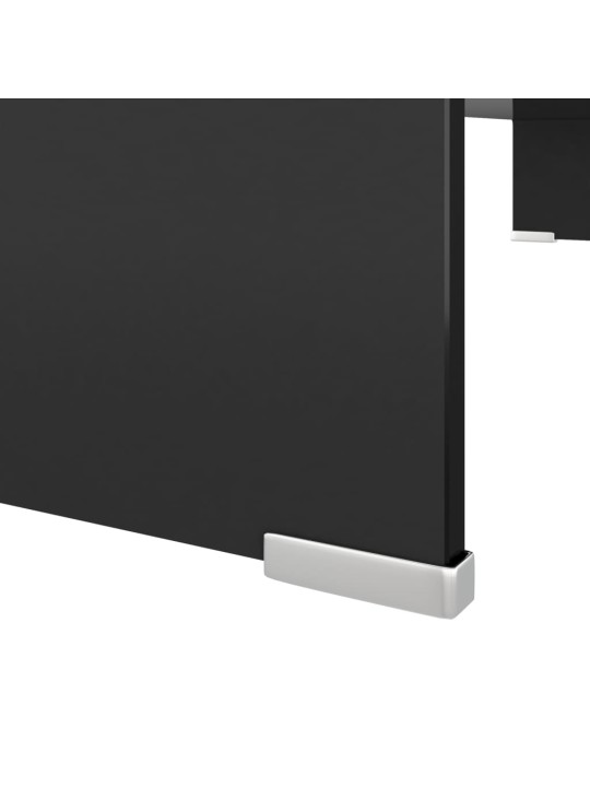 Tv statīvs, monitora paliktnis, 90x30x13 cm, melns stikls