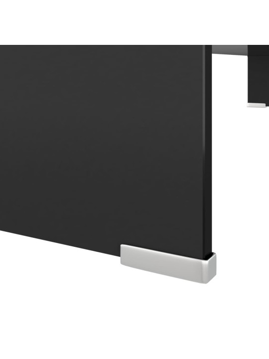 Tv statīvs, monitora paliktnis, 100x30x13 cm, melns stikls