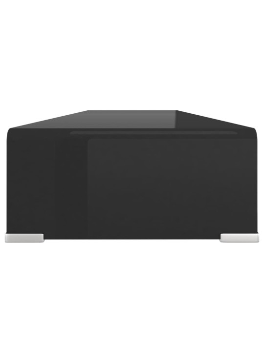 Tv statīvs, monitora paliktnis, 110x30x13 cm, melns stikls