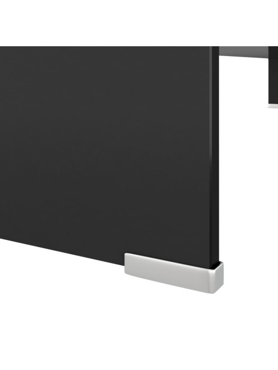 Tv statīvs, monitora paliktnis, 110x30x13 cm, melns stikls