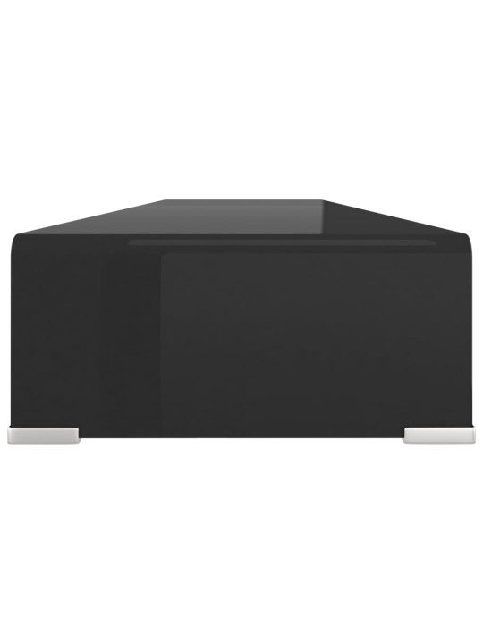 Tv statīvs, monitora paliktnis, 120x30x13cm, melns stikls