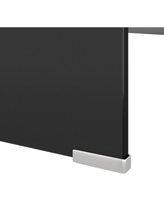 Tv statīvs, monitora paliktnis, 120x30x13cm, melns stikls