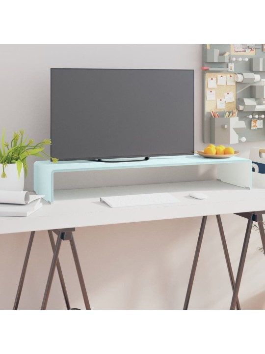 Tv statīvs, monitora paliktnis, 90x30x13 cm, zaļš stikls