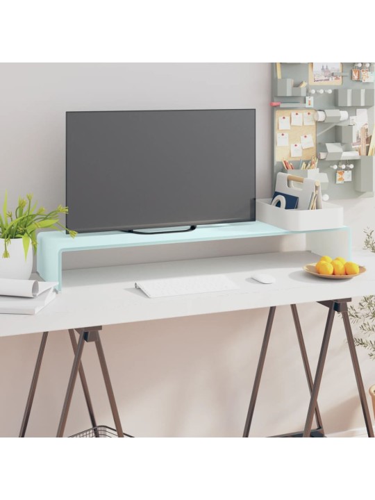 Tv statīvs, monitora paliktnis, 100x30x13 cm, zaļš stikls