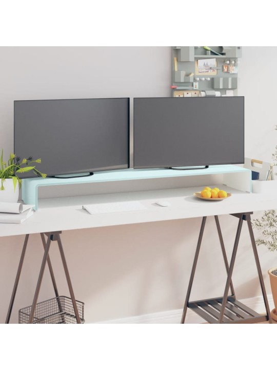Tv statīvs, monitora paliktnis, 120x30x13 cm, zaļš stikls