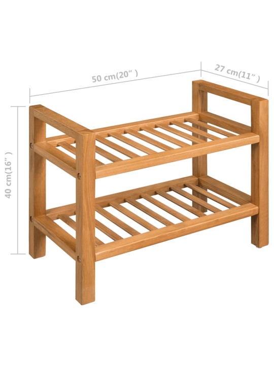 Apavu skapis ar 2 plauktiem, 50x27x40 cm, ozola masīvkoks