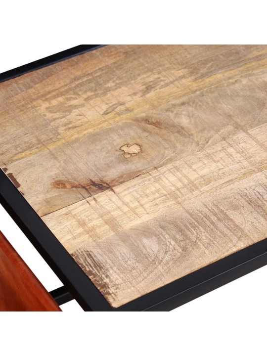 Kafijas galdiņš ar žurnālu turētāju no īstas ādas, 110x50x45 cm