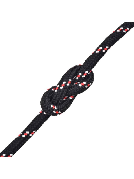 Pietauvošanās virve, 8 mm, 100 m, polipropilēns, melna