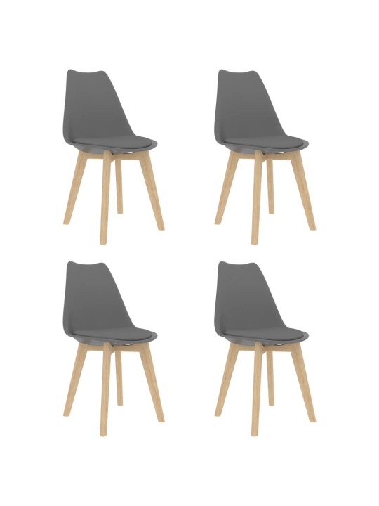 Virtuves krēsli, 4 gab., pelēka plastmasa