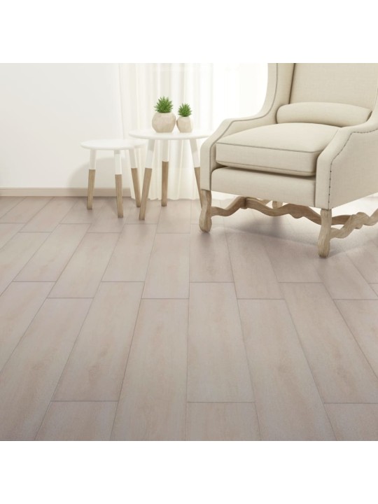 Grīdas dēļi, 5,26 m², 2 mm, klasiski baltas ozolkoka krāsas pvc