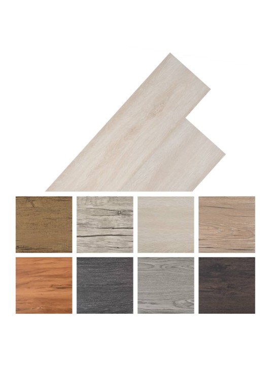 Grīdas dēļi, 5,26 m², 2 mm, klasiski baltas ozolkoka krāsas pvc