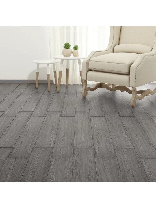 Grīdas dēļi, pašlīmējoši, 5,02 m², 2 mm, tumši pelēks pvc