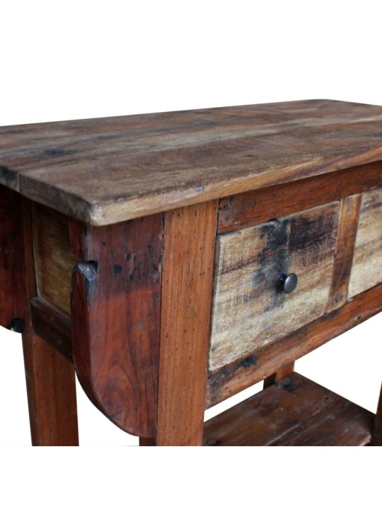 Konsoles galdiņš, 80x35x80 cm, pārstrādāts masīvkoks