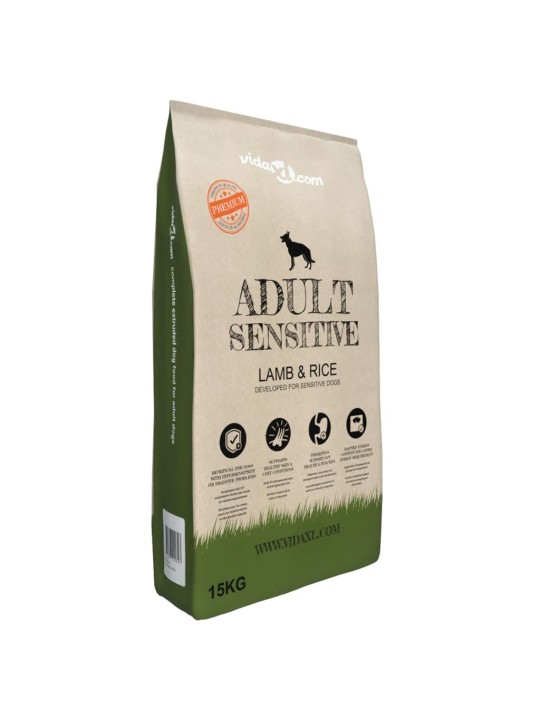 Suņu sausā barība, adult sensitive lamb & rice, premium, 15 kg