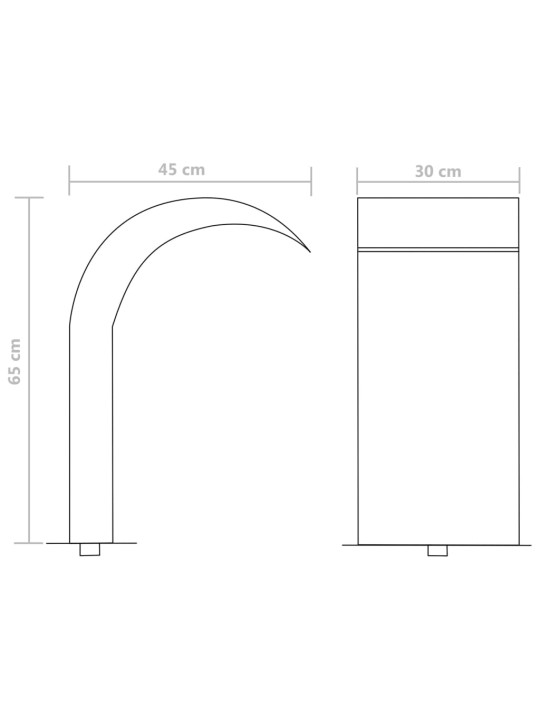 Baseina strūklaka, 45x30x65 cm, nerūsējošs tērauds, sudraba