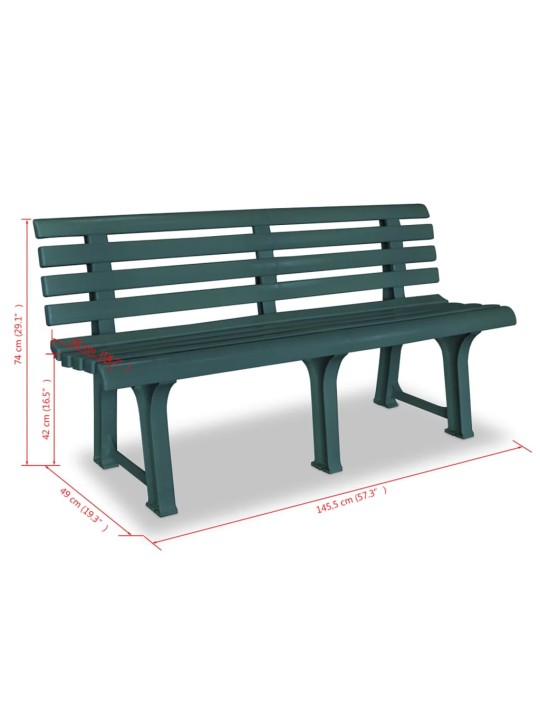 Dārza sols, 145,5 cm, plastmasa, zaļš