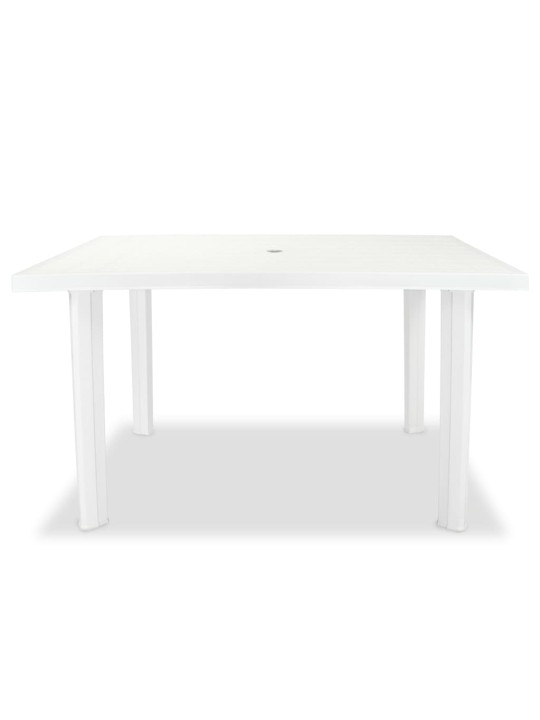 Dārza galds, 126x76x72 cm, balta plastmasa