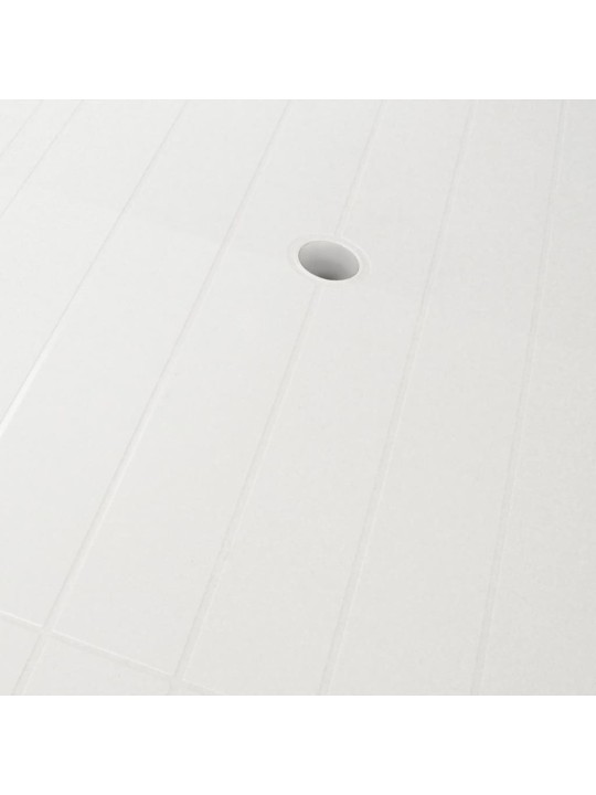 Dārza galds, 126x76x72 cm, balta plastmasa