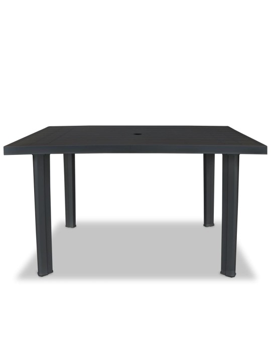 Dārza galds, 126x76x72 cm, antracītpelēka plastmasa