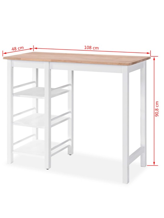 Bāra galds un krēsli, balts mdf