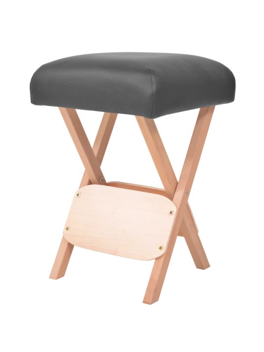 Saliekams masāžas krēsls, 12 cm biezs sēdeklis, 2 balsti, melns