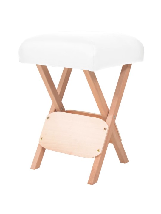 Saliekams masāžas krēsls, 12 cm, biezs sēdeklis, balts