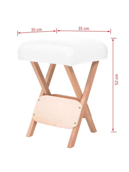 Saliekams masāžas krēsls, 12 cm, biezs sēdeklis, balts